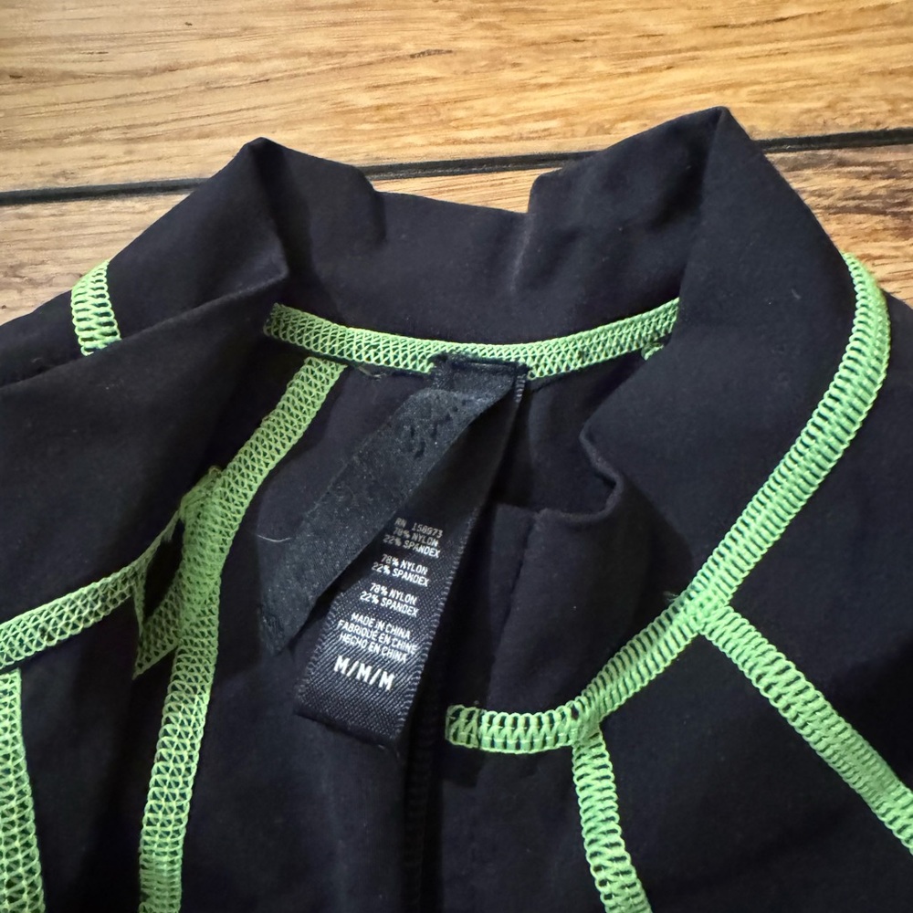 Black Skims with Lime Green Contrast Stitching bodysuit